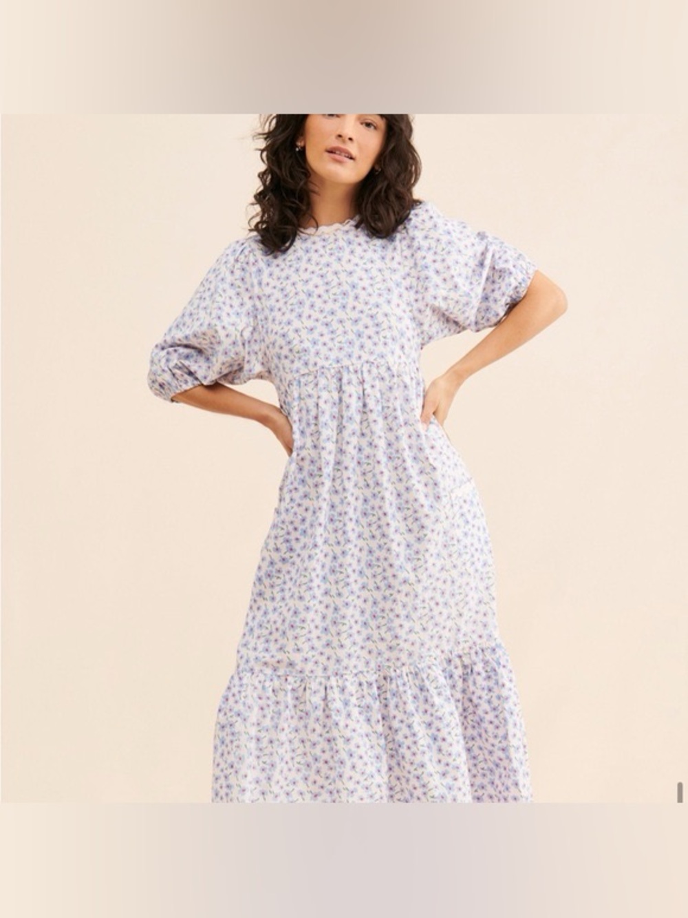 Damson Madder Greta ditsy midi dress - Picture 2 of 9